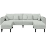 SOFA 3 pcs Svijetlo siva 250 x 188 x 76 cm Baršun | shoptok.hr