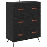  Visoki ormar s policom 2 pcs Crni hrast Konstruirano drvo | shoptok.hr