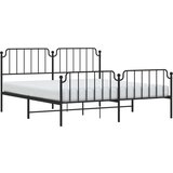 Metalni okvir kreveta s uzglavljem i podnožjem crni 183x213 cm | shoptok.hr