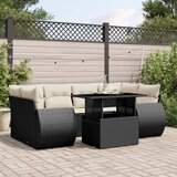 vidaXL 7-dijelni set vrtnih sofa od poliratana s jastucima crni | shoptok.hr