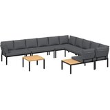  7-dijelni set vrtnih sofa s jastucima crni aluminijski | shoptok.hr