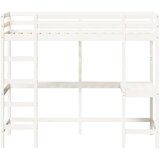  Krevet na kat s radnim stolom bijeli 90 x 200 cm od borovine | shoptok.hr