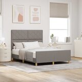  Krevetna konstrukcija Sivo-smeđa 140 x 190 cm tkanina | shoptok.hr