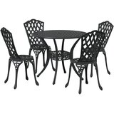 vidaXL Vrtni set za objed 5 pcs Crna Aluminij | shoptok.hr