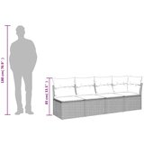  Vrtna sofa s jastucima za 4 osobe, crna, poliratan | shoptok.hr