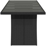  Vrtni stol sa staklenom pločom crni 240x90x75cm od poliratana | Eponuda.com