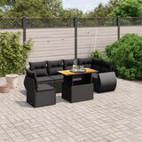 vidaXL 7-dijelni set vrtnih sofa od poliratana s jastucima crni | shoptok.hr