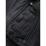 Ombre Men's short denim shorts with rubbing and rolled up leg - gray | Shoptok.si