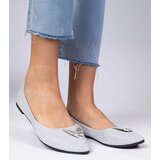 Gemre Silver women's glitter ballet flats with butterfly Denny | shoptok.hr