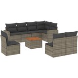 Maison Chic Seti vrtnega pohištva - Vrtna garnitura - Vrtni pohištvo set 9-delna z blazinami siv poli ratan, (21805178) | Shoptok.si
