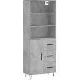 Maison Chic Visoka Komoda - Predalnik betonsko siva 69,5x34x180 cm inženirski les, (21719512) Cene