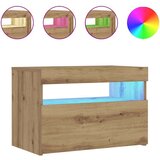vidaXL Noćni ormarić s LED svjetlima Artisan hrast 60x35x40 cm | shoptok.hr