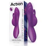 Action No. Eleven Vibrator with Bunny, G-Spot and Pulse Function Purple Cene