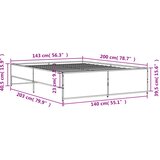  Okvir kreveta boja hrasta 140x200 cm konstruirano drvo i metal | shoptok.hr