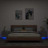 vidaXL Zidni noćni ormarići s LED svjetlima 2 kom siva boja betona Cijene