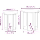  Set pomoćnih stolića s policom 2 pcs Smeđa | shoptok.hr