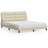 Maison Chic Posteljni okvir - Dvoposteljna postelja - Zakonska postelja brez vzmetnice krem 160x200 cm blago-J3937, (21773130) | Shoptok.si