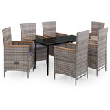  7-dijelni vrtni blagovaonski set s jastucima sivi | shoptok.hr
