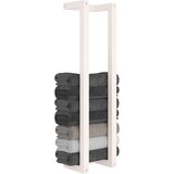vidaXL Stojalo za brisače belo 23x18x90 cm trdna borovina | Shoptok.si