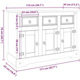  Komoda Corona siva 112x43x78 cm masivna borovina meksički stil | shoptok.hr