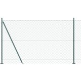 vidaXL Verižna ograja s 7 pritrjenimi stebri 1.4x10 m Galvanizirano jeklo | Shoptok.si