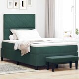 Box Postelja z vzmetnico Temno zelena 120 x 190 cm Žamet, (5000127778) | Shoptok.si