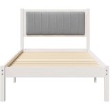 vidaXL Krevetni okvir s tapiciranim uzglavljem Svijetlo siva | shoptok.hr
