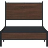 Metalni okvir kreveta s uzglavljem smeđa boja hrasta 90x200 cm | shoptok.hr