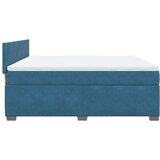 vidaXL Box spring postelja z vzmetnico modra 180x200 cm žamet | Shoptok.si