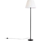 QAZQA Moderna stoječa svetilka črna z belim nabranim odtenkom 45 cm - Simplo Cene