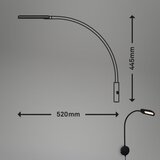 BRILONER 2177015 - LED prigušiva fleksibilna zidna lampa LED/6W/230V crna | Eponuda.com