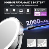 AUXMIR 20 cm polnilno kozmetično ogledalo z osvetlitvijo z 1×/30× povečavo | Shoptok.si
