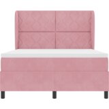  Ružičasti Baršunasti Box Spring Krevet s Madracem 140x200 cm | shoptok.hr