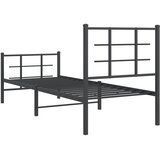  Metalni okvir kreveta uzglavlje i podnožje crni 75x190 cm | shoptok.hr