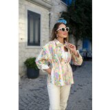 Laluvia Colorful Original Model Special Design Seasonal Trench Coat with Detachable Sleeves cene
