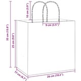  Papirnate vrećice 250 kom s ručkama crne 26x17x25 cm | shoptok.hr