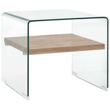  Stolić za kavu prozirni 50 x 50 x 45 cm od kaljenog stakla | shoptok.hr