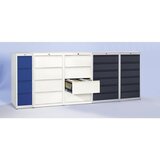 mauser Kartotečni predalnik, oprijemalne letve, 6 predalov, 2 vrsti, svetlo siva | Shoptok.si