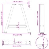  Noge za klub stolić A-oblika 2 kom antracit 50 x (42-43) cm čelik | shoptok.hr