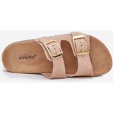 Boto Women's Slippers Made Of Eco Suede Golden Buckles Beige Vorella | shoptok.hr