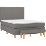  Box spring postelja z vzmetnico temno siva 140x200 cm blago, (20900769) | Shoptok.si