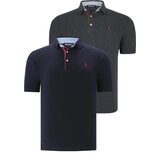 Dewberry DUAL SET T8582 MENS T-SHIRT-NAVY BLUE - ANTHRACITE Cene