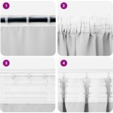 vidaXL Zavjese sa zavjesama 2 pcs Svijetlo siva 225 x 140 cm Poliester | shoptok.hr