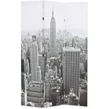 Furnova Zložljiv paravan 120x170 cm New York podnevi črn in bel, (21929923) | Shoptok.si