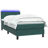 Box Spring krevet s madracem tamnozeleni 90x220 cm baršun | shoptok.hr