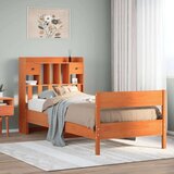  Knjižna postelja brez vzmetnice vošč. rjava 75x190 cm borovina, (21532764) | Shoptok.si