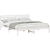  Krevetna konstrukcija s uzglavljem Bijelo Masivna borovina | shoptok.hr