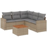  6-dijelni set vrtnih sofa s jastucima bež od poliratana | shoptok.hr