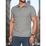 DStreet Koszulka męska polo z naszywką szara | shoptok.hr