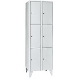 Wolf Omara s predelki za zaklepanje, 2 razdelka, 6 predelkov, širina 600 mm, svetlo siva | Shoptok.si